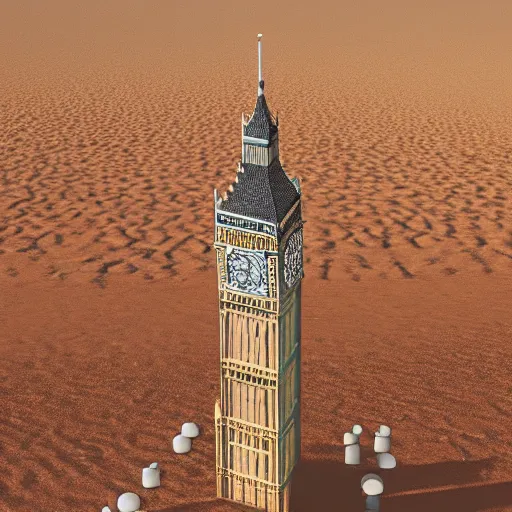 Prompt: Big Ben in the Sahara, surrealist - n4