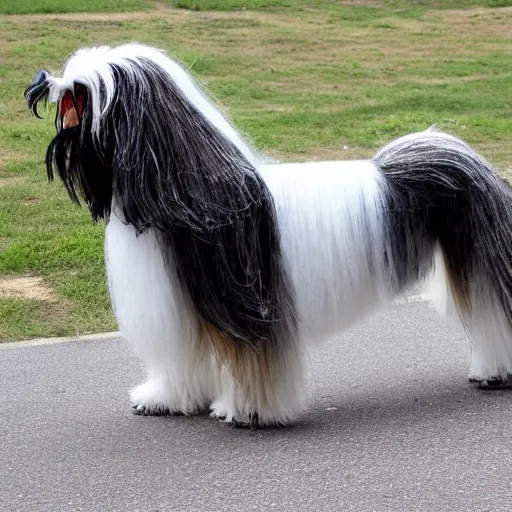 Image similar to robotic bearded collie that's a robot.