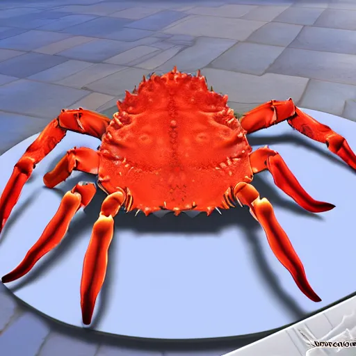 Prompt: king crab in metaverse