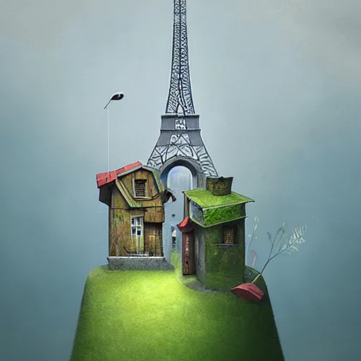 Prompt: Paris, artwork by Gediminas Pranckevicius,