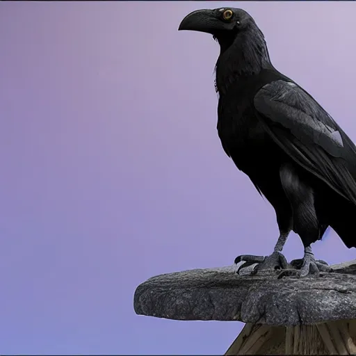 Prompt: a giant crow, photorealistic computer animation, unreal engine