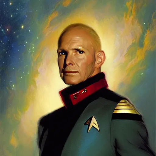 Prompt: a portrait of a bird birdman avian star trek captain. highly detailed painting by gaston bussiere, craig mullins, j. c. leyendecker, furry