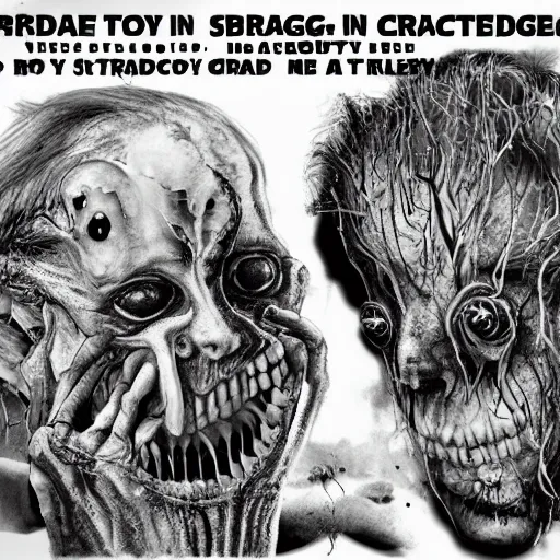 Image similar to b - grade horror film budget production a very strange creature made of cronenberg