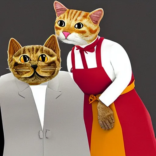 Prompt: anthropomorphic cats competing in masterchef
