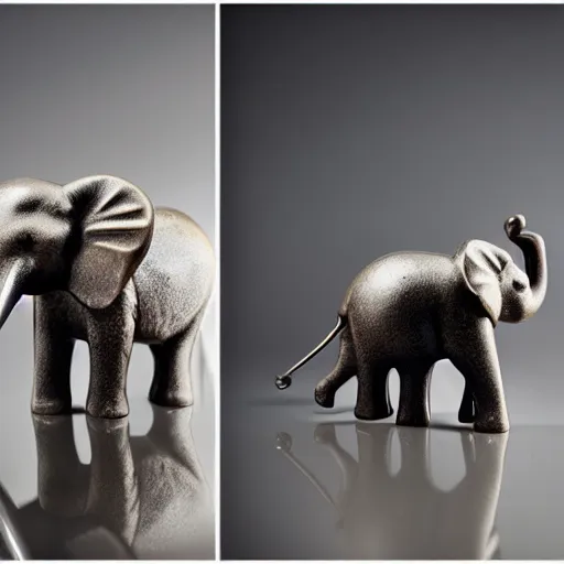 Prompt: Glass blown elephant, award winning, professional photography