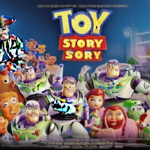 Image similar to the world of toy story post apocalypse, hd hyper detailed cgi animation, digital portrait