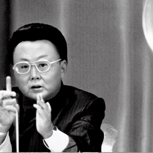 Image similar to A movie still of Kim Jong Il in Back to the Future