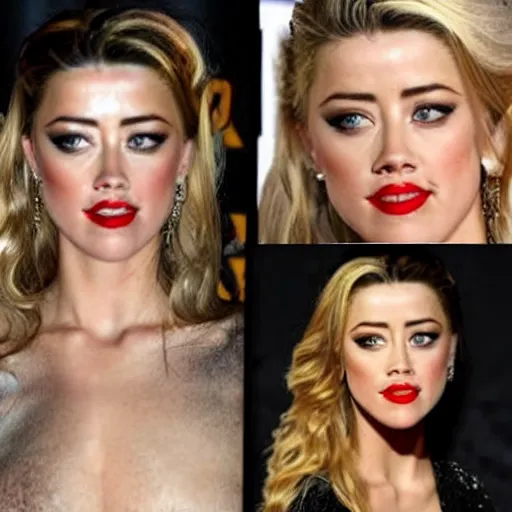 Image similar to a [ gourd ] carved shaped to look like ( amber heard ) face hybrid intercross