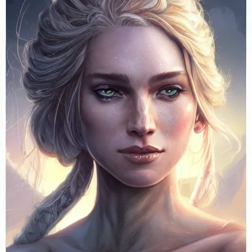 Image similar to character portrait by Magali Villeneuve and Steve Argyle,fantasy art,beautiful,artstation,detailed,intricate details,masterpiece