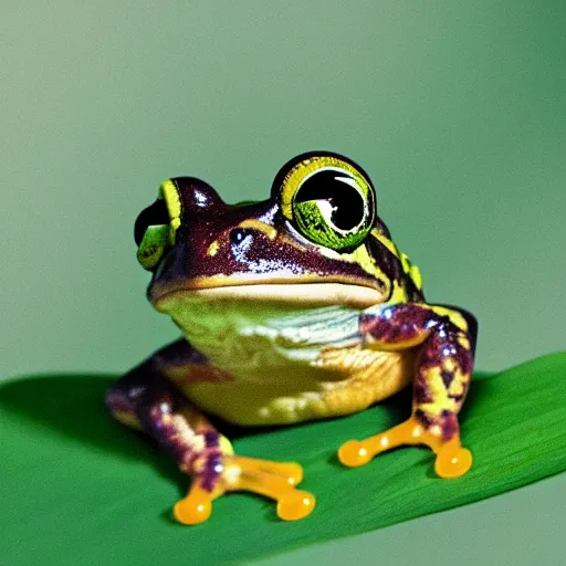 Prompt: badly photoshopped image of a frog