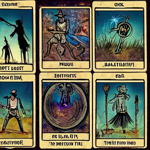 Image similar to tarot card hunt showdown artstyle