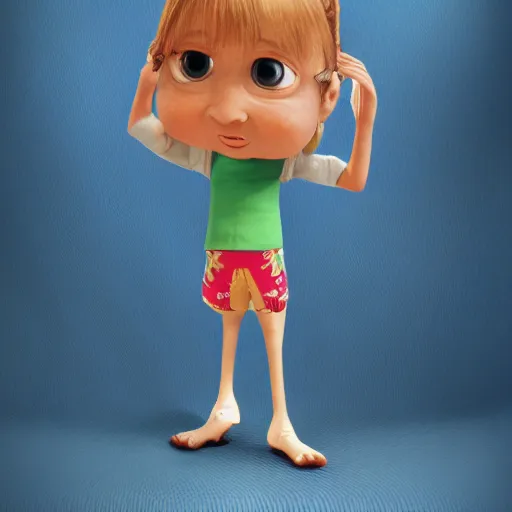 Image similar to pixar character transgender woman with down syndrome