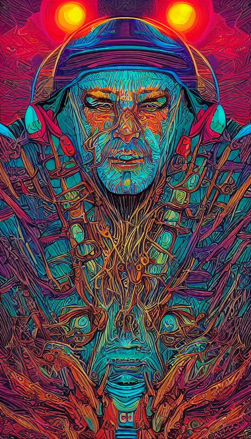 Image similar to portrait of a digital shaman, by dan mumford