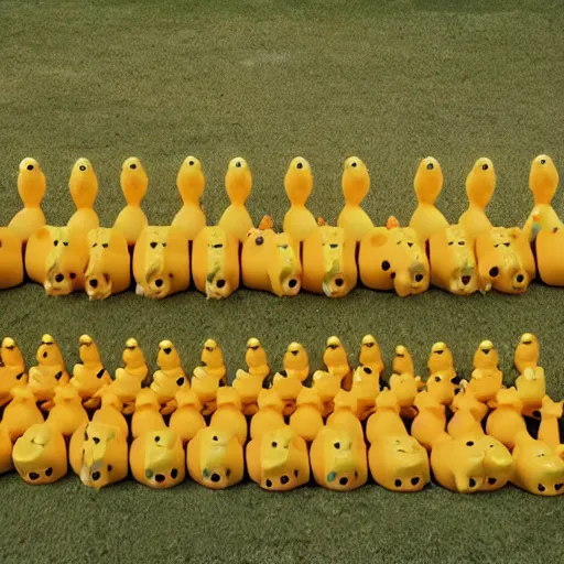 Image similar to An army of rubber ducks