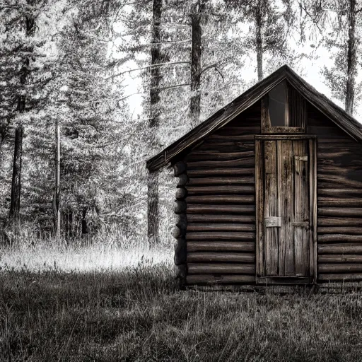 Image similar to old cabin, XF IQ4, 150MP, 50mm, f/1.4, ISO 200, 1/160s, natural light, Adobe Photoshop, Adobe Lightroom, DxO Photolab, polarizing filter, Sense of Depth, AI enhanced, HDR