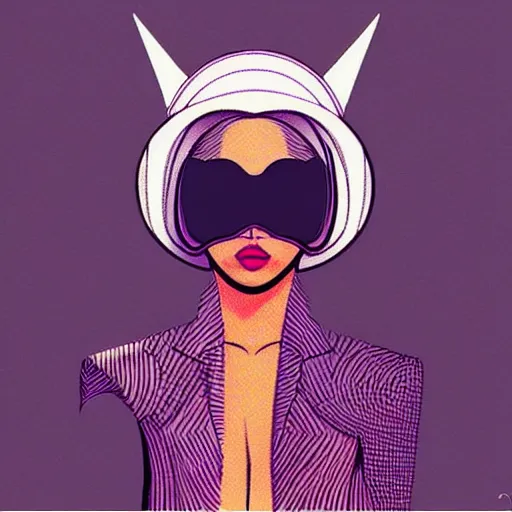 Image similar to “ lady gaga retro minimalist portrait by jean giraud, moebius starwatcher comic, 8 k ”