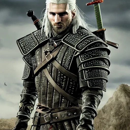 Image similar to Messi as the witcher, the witcher wild hunt, detailed, realistic, Octan, high resolution, unreal,