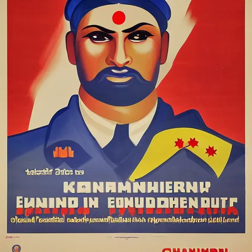 Prompt: propaganda posters of ghandiin the style of the german 1 9 4 0's recruitment posters, evil, 4 k