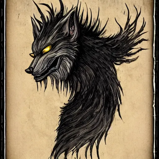 Prompt: ghoul wolf, creature, cryptid, Fantasy Art