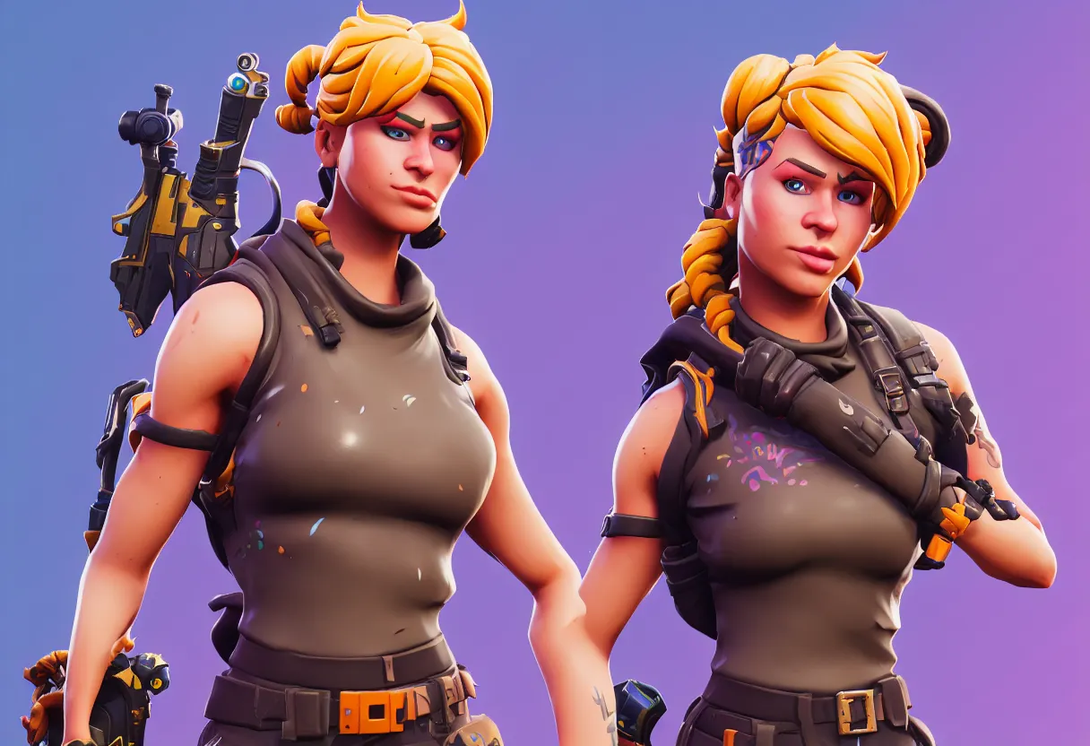 Image similar to fortnite jonesy but as a female, hyper detailed, digital art, trending in artstation, cinematic lighting, studio quality, smooth render, unreal engine 5 rendered, octane rendered, art style by klimt and nixeu and ian sprigger and wlop and krenz cushart