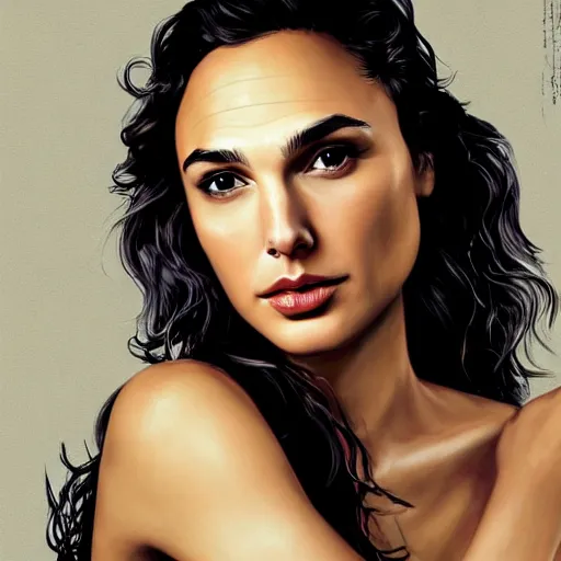 Image similar to portrait of gal gadot, by ian francis