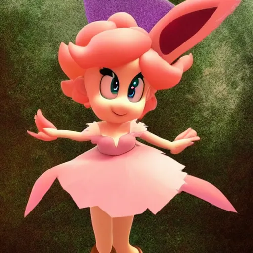 Prompt: Peach from Mario as a pixie dream girl in an A24 film aesthetic!!!