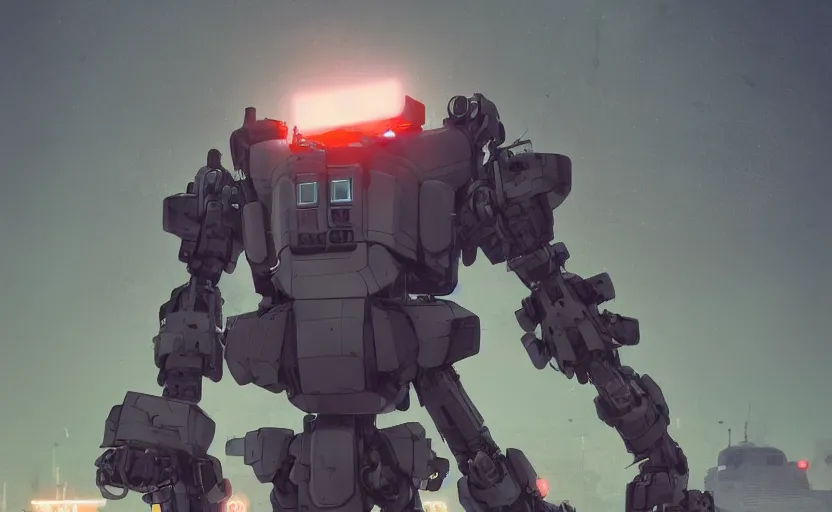 Prompt: A japanese style mecha ARMORED CORE by simon stålenhag, rendered by Beeple, by Makoto Shinkai, syd meade, ARMORED CORE, space art concept, digital art, unreal engine, WLOP, trending on artstation, 4K UHD image, octane render,