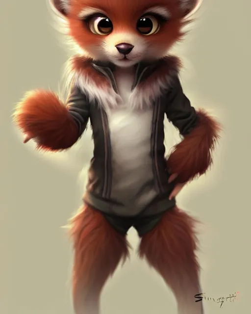 Image similar to character concept art of a cute young male anthropomorphic furry | | cute - fine - face, pretty face, key visual, realistic shaded perfect face, fine details by stanley artgerm lau, wlop, rossdraws, james jean, andrei riabovitchev, marc simonetti, and sakimichan, trending on artstation