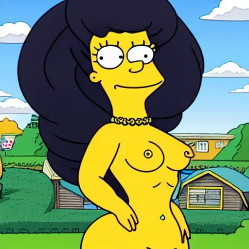 Image similar to kim kardashian in the simpsons super high quality 4k HD