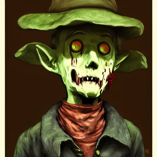 Prompt: color head portrait of snufkin as a zombie, 7 days to die zombie, gritty background, fine art, award winning, intricate, elegant, sharp focus, cinematic lighting, digital painting, 8 k concept art, art by michael hussar, art by brom, art by guweiz and z. w. gu, 8 k