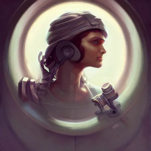 Prompt: beautiful plumber symmetric face portrait cinematic by peter mohrbacher