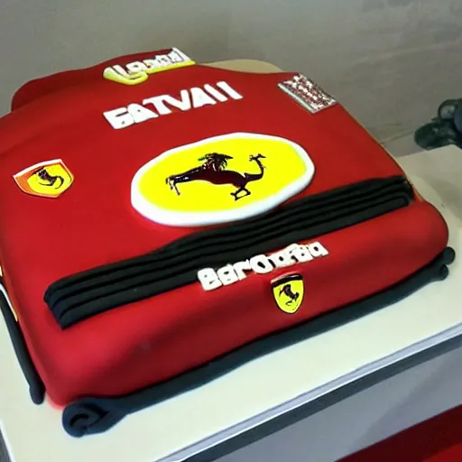 Image similar to ferrari made of cake