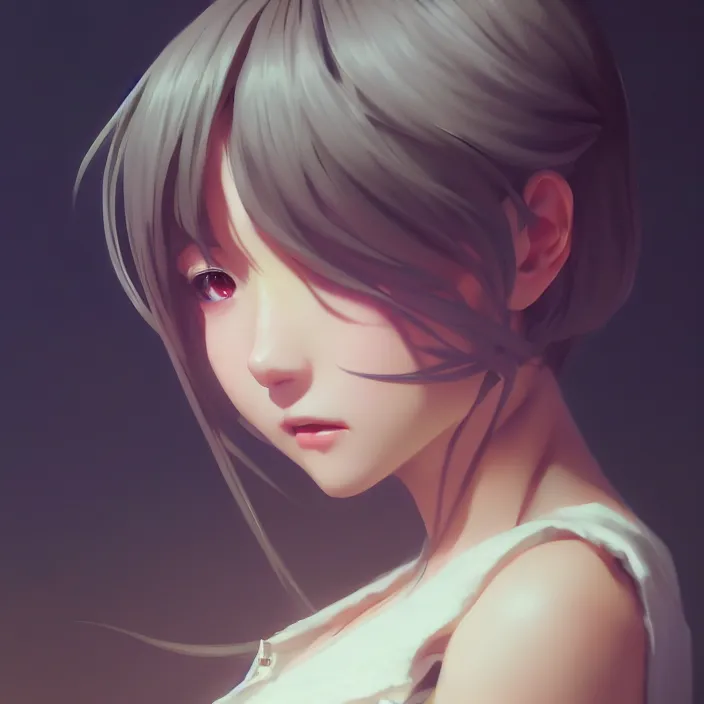 Image similar to a potrait of anime girl, my dress up darling anime, fine details, night setting, realistic shaded lighting poster by ilya kuvshinov katsuhiro, artgerm, jeremy lipkin and michael garmash and nixeu, unreal engine 5, radiant light, detailed and intricate environment