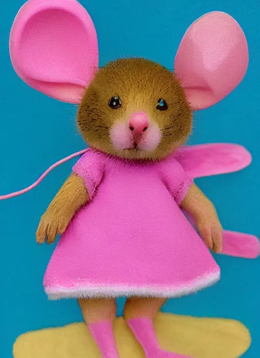 Image similar to little pink mouse in the style of Xose Tomas