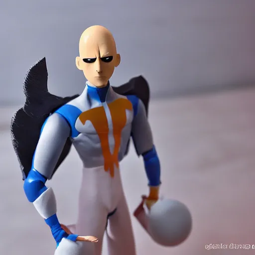 Image similar to saitama, stop motion vinyl action figure, plastic, toy, butcher billy style