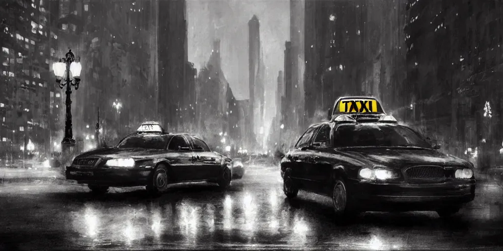 Prompt: taxi through the streets of chicago, night time, dramatic lighting, german expresionism, noir film, character sheet, fine details, concept design, high contrast, anthrophomorfic animals, kim jung gi, greg rutkowski, trending on artstation, 8 k, full body, turnaround, front view, back view, ultra wide angle