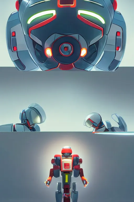 Image similar to metabots medabots medarotto medarot robot minimalist comics helmet mask neon cybereye, behance hd by jesper ejsing, by rhads, makoto shinkai and lois van baarle, ilya kuvshinov, rossdraws global illumination ray tracing hdr radiating a glowing aura