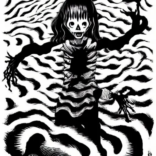 Prompt: fantasy nightmare, horror, Junji Ito