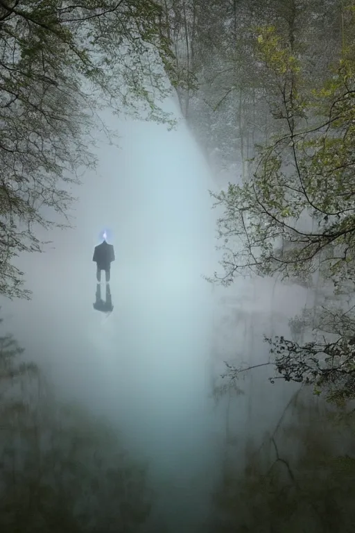 Image similar to brocken spectre, lost in the lake, magic portal