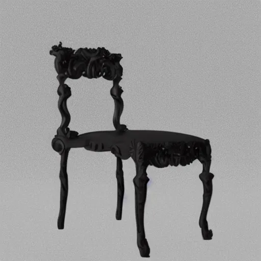 Image similar to minimalistic baroque chair, product photo, highly detailed