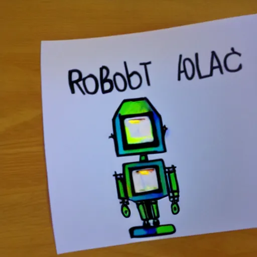 Prompt: robot policy drawn by a 5 year old