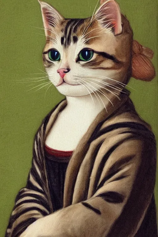 Prompt: kawaii cat portrait, renaissance