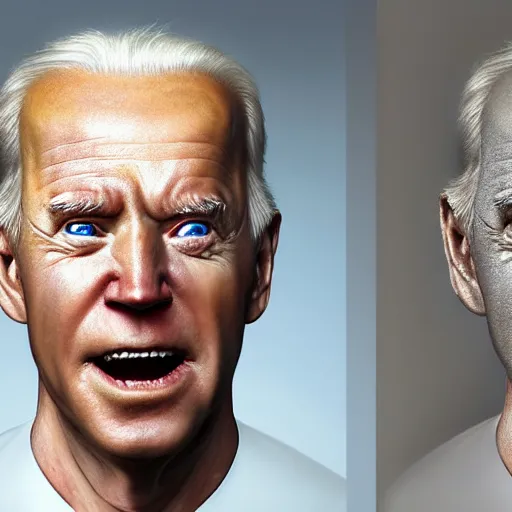 Image similar to hyperrealistic mixed media high resolution painting of Joe Biden Gollum from Lord of the Rings, stunning 3d render inspired art by Jamie Salmon and István Sándorfi and Unreal Engine and Greg Rutkowski, perfect facial symmetry, realistic flesh, dim volumetric lighting, 8k octane beautifully detailed render, full body shot, post-processing, extremely hyper-detailed, intricate, epic composition, highly detailed attributes, highly detailed atmosphere, cinematic lighting, masterpiece, trending on artstation, very very detailed, masterpiece, stunning, flawless completion, lifelike texture, perfection,