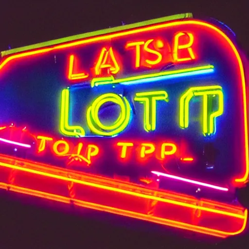 Image similar to a neon sign for last stop motel in las vegas