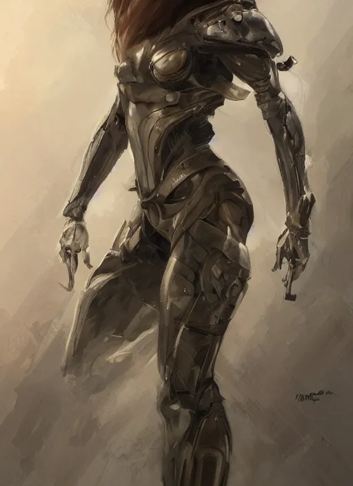 Image similar to a professional painting of a beautiful young female, clothed in stealth armor, olive skin, long dark hair, beautiful bone structure, symmetrical facial features, intricate, elegant, digital painting, concept art, smooth, sharp focus, illustration, from Metal Gear, by Ruan Jia and Mandy Jurgens and Artgerm and William-Adolphe Bouguerea