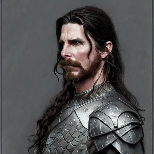 Image similar to Christian Bale as a Fantasy D&D character, clean shaved, portrait art by Donato Giancola and James Gurney, digital art, trending on artstation
