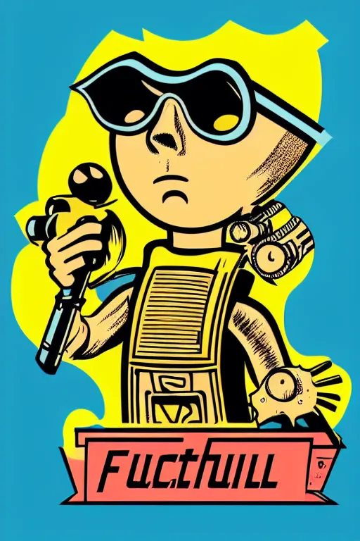 Image similar to fallout 7 6 retro futurist illustration art by butcher billy, sticker, colorful, illustration, highly detailed, simple, smooth and clean vector curves, no jagged lines, vector art, smooth andy warhol style