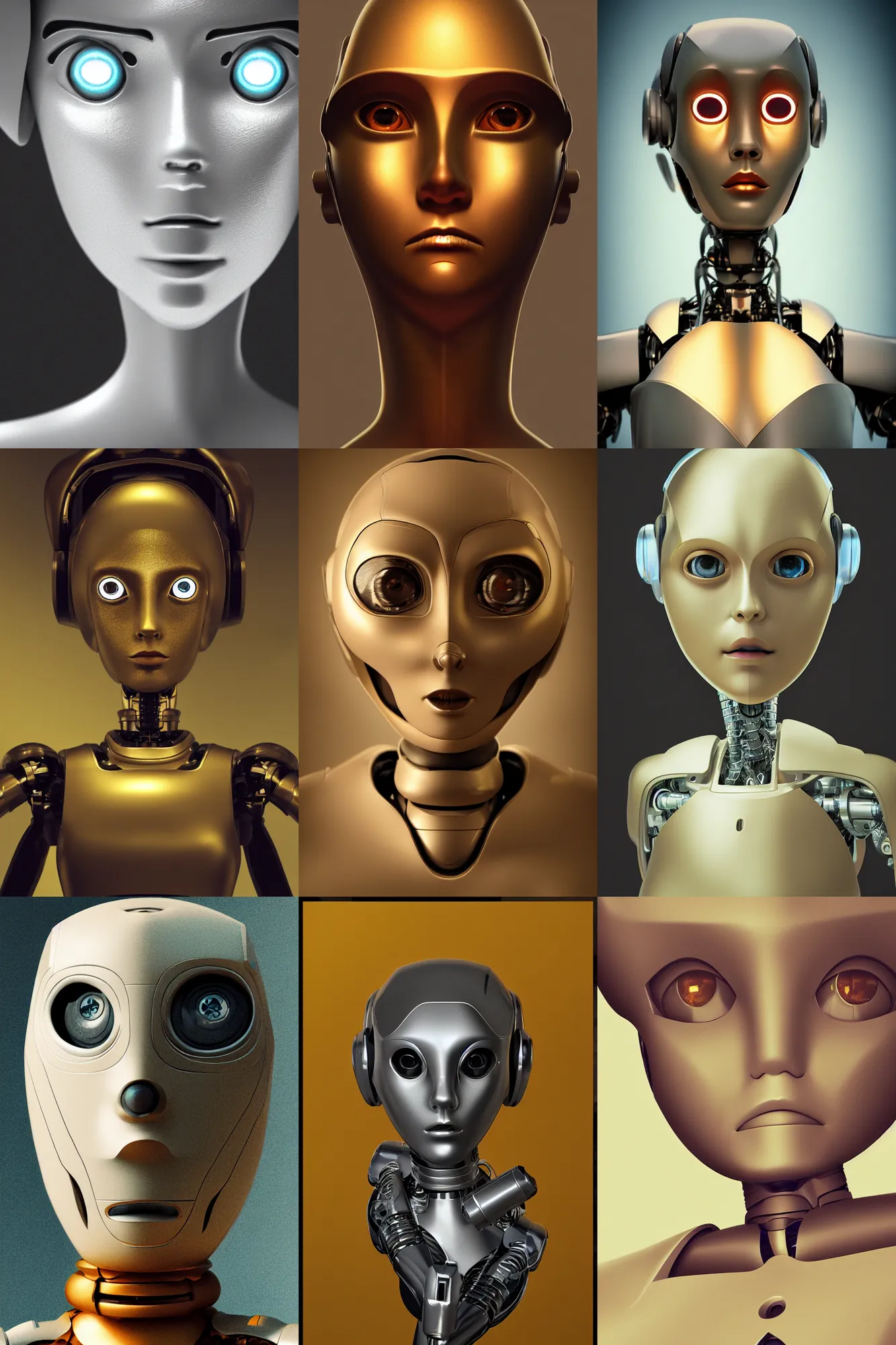 Prompt: close-up portrait of a female robot, concept art by Bazán Lazcano, high detils, cinematic, golden ratio, fibonacci, rule of thirds, film still, cell shading in the style of studio ghibli, chiaroscuro
