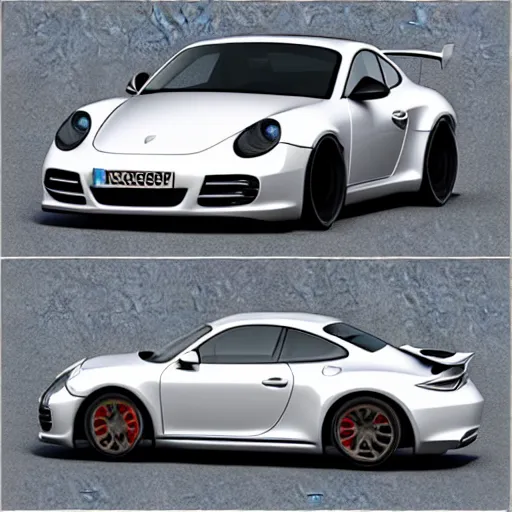 Prompt: 3d car texture for drifting cars on a porche