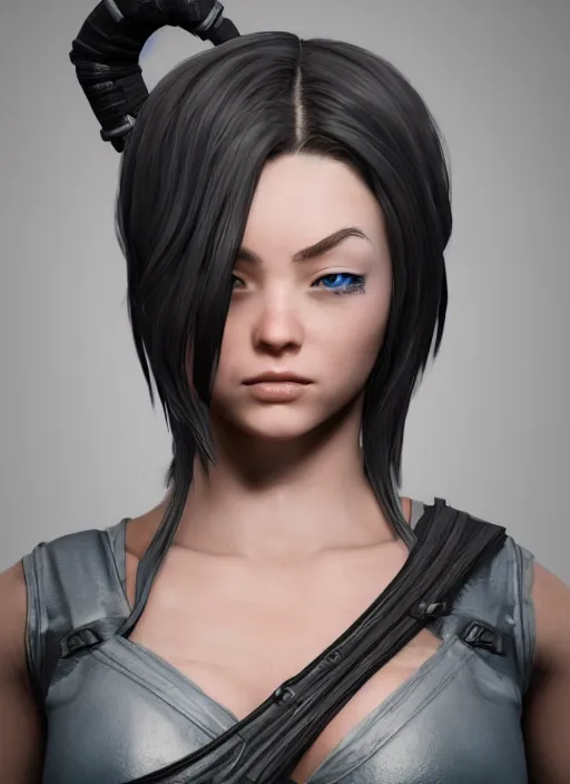 Image similar to beautiful ninja girl, hyper detailed, digital art, cinematic lighting, studio quality, smooth render, unreal engine 5, octane renderer